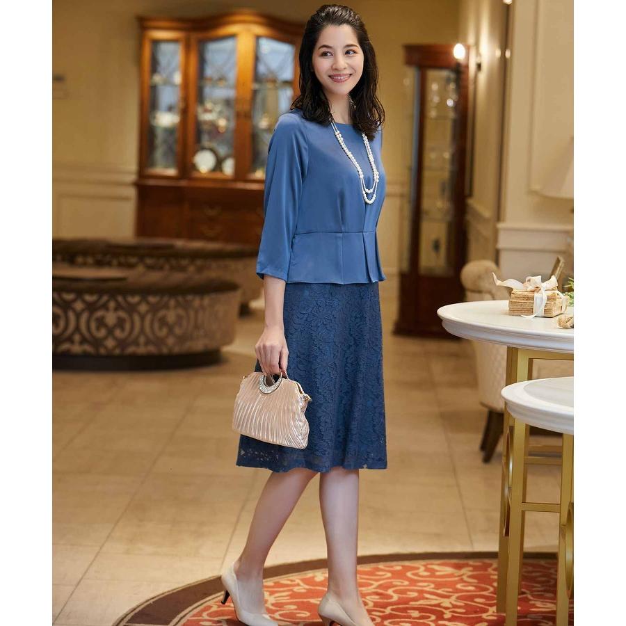 パーティードレス ワンピース セットアップ風ワンピース ドッキングワンピース ドレス レディース ペプラム 後ろファスナー 七分袖 膝丈 ミディ丈 同 Cy865 パーティードレス ワンピース通販 通販 Yahoo ショッピング