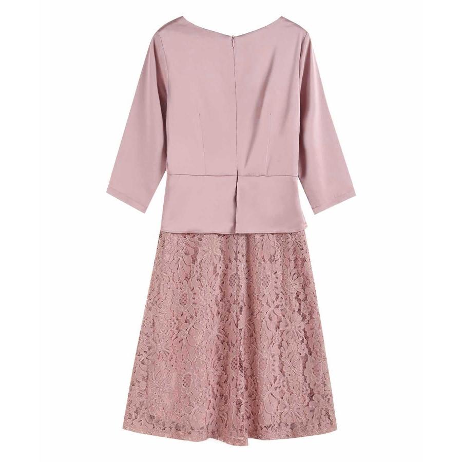 パーティードレス ワンピース セットアップ風ワンピース ドッキングワンピース ドレス レディース ペプラム 後ろファスナー 七分袖 膝丈 ミディ丈 同 Cy865 パーティードレス ワンピース通販 通販 Yahoo ショッピング