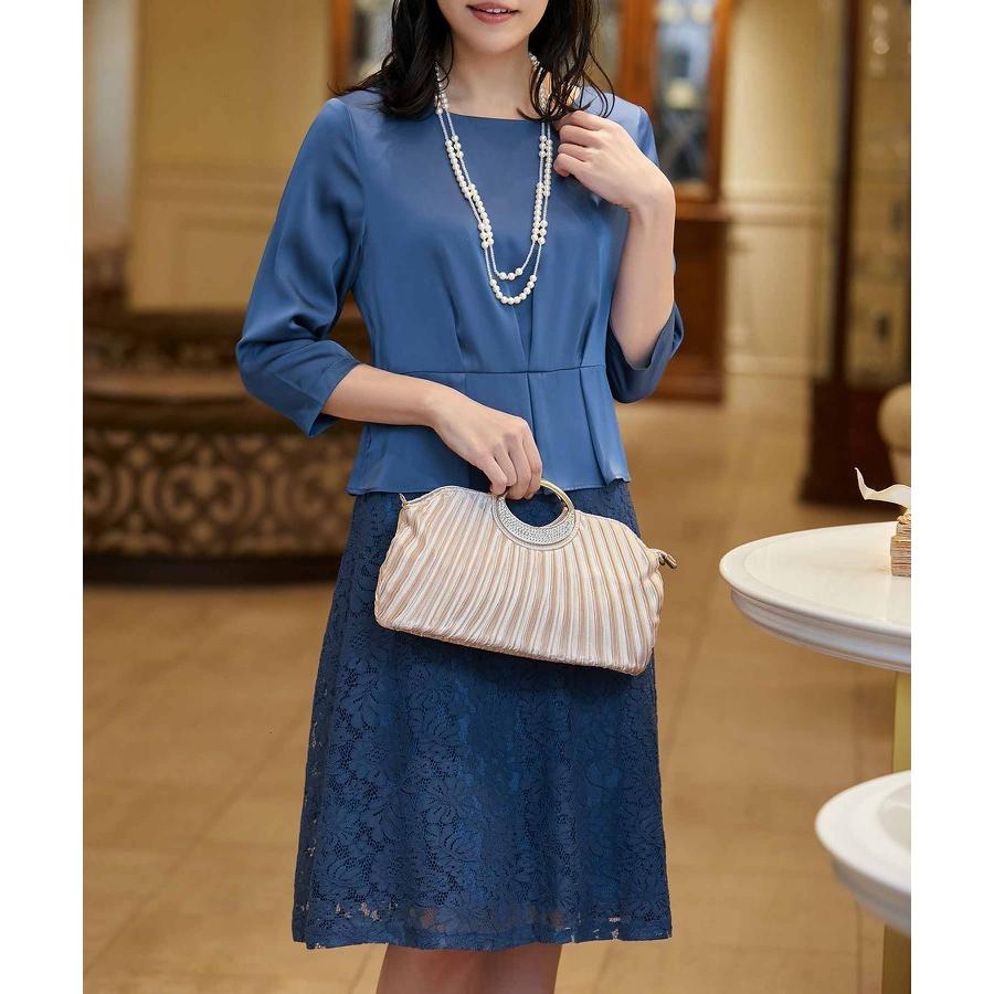 パーティードレス ワンピース セットアップ風ワンピース ドッキングワンピース ドレス レディース ペプラム 後ろファスナー 七分袖 膝丈 ミディ丈 同 Cy865 パーティードレス ワンピース通販 通販 Yahoo ショッピング