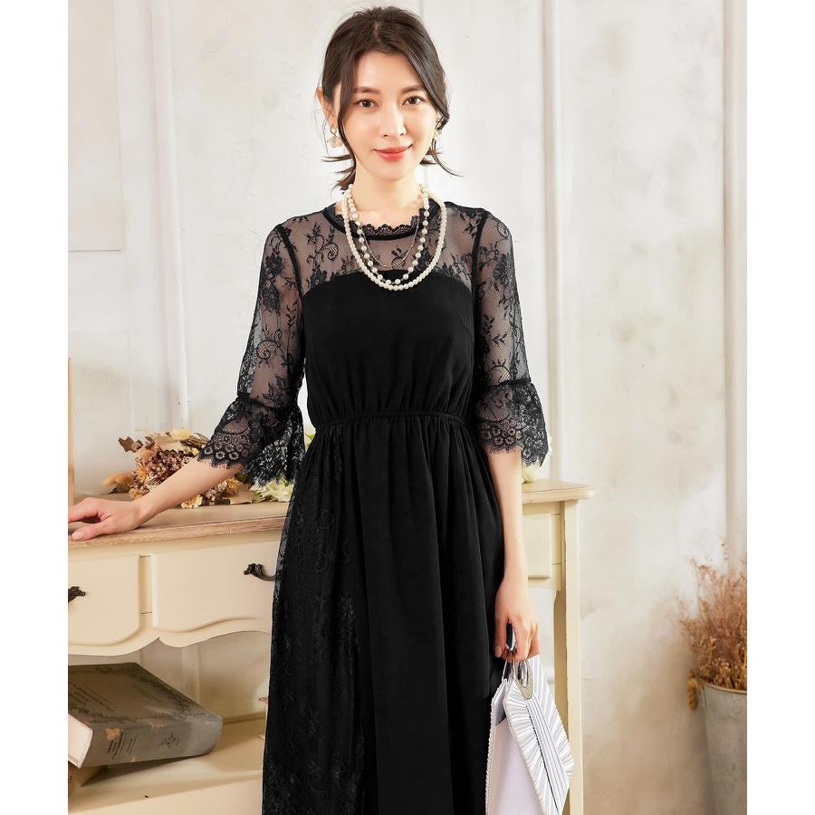 アリスオリビア　結婚式　二次会　レースとサテンのフレアドレス　ワンピース 楽天市場】結婚式 ワンピース パーティードレス 花柄 チュール