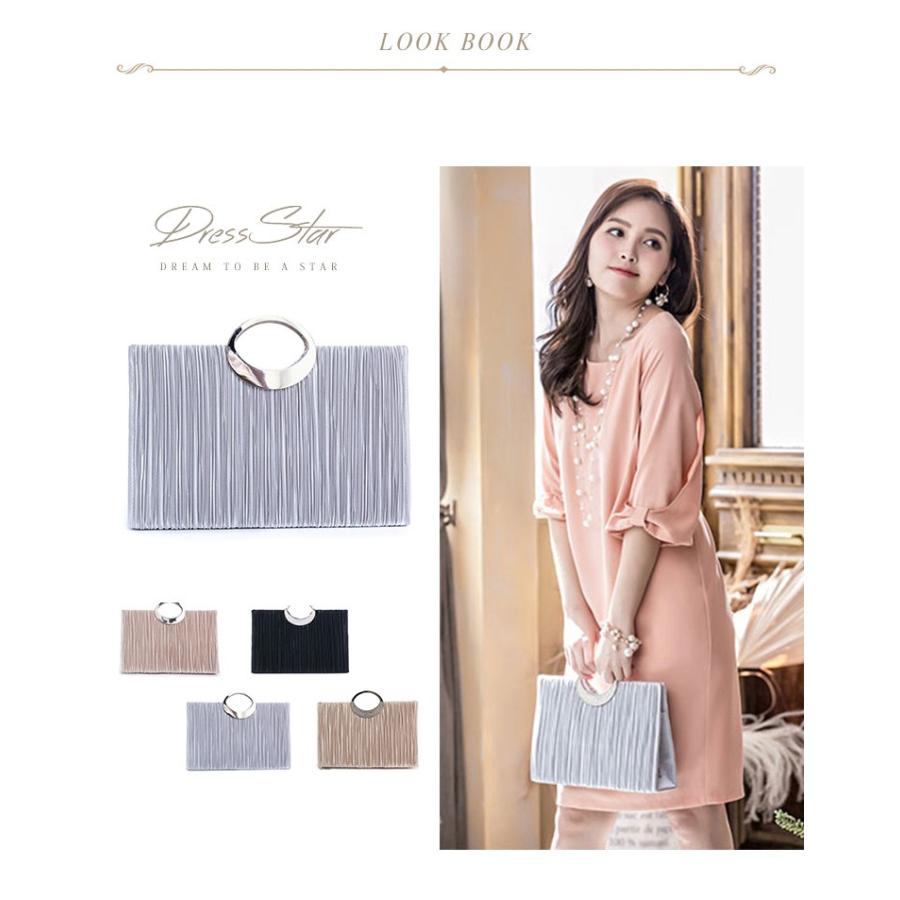 DRESS+（ドレスプラス） パーティーバッグ クラッチ 結婚式 プリーツ