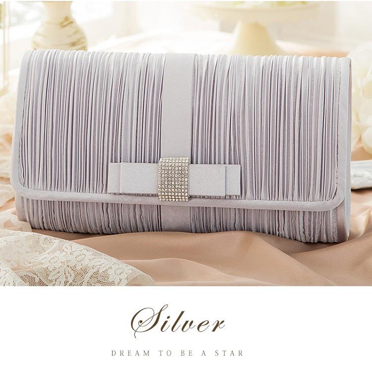 DRESS+（ドレスプラス） パーティーバッグ 大きめ シルバー クラッチ