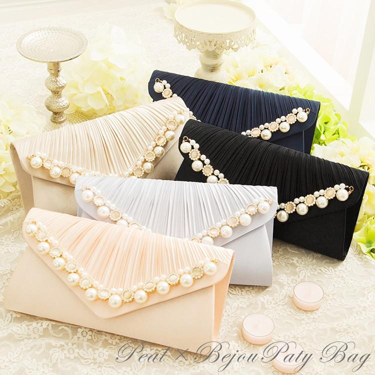 DRESS+（ドレスプラス） パーティーバッグ 大きめ クラッチ パール