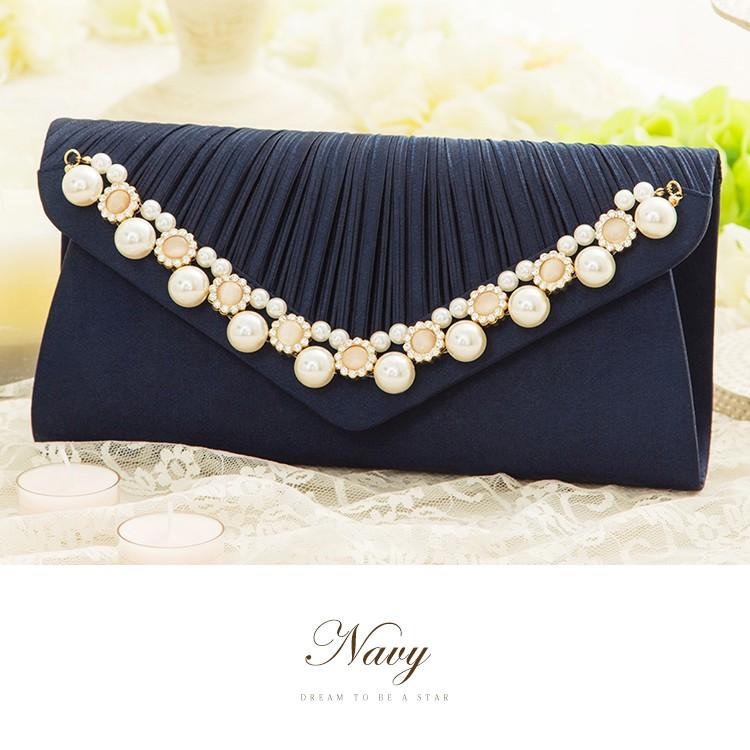 DRESS+（ドレスプラス） パーティーバッグ 大きめ クラッチ パール