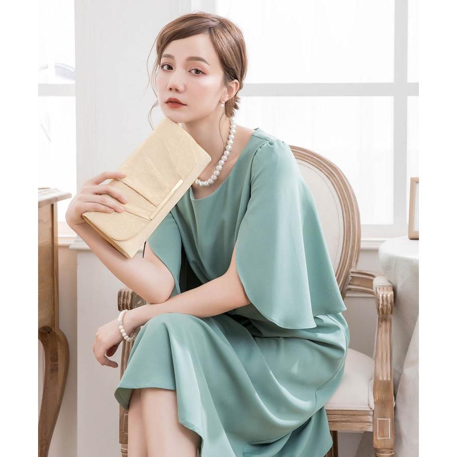 DRESS+（ドレスプラス） パーティーバッグ 大きめ シルバー クラッチ