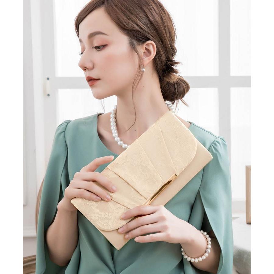 DRESS+（ドレスプラス） パーティーバッグ 大きめ シルバー クラッチ