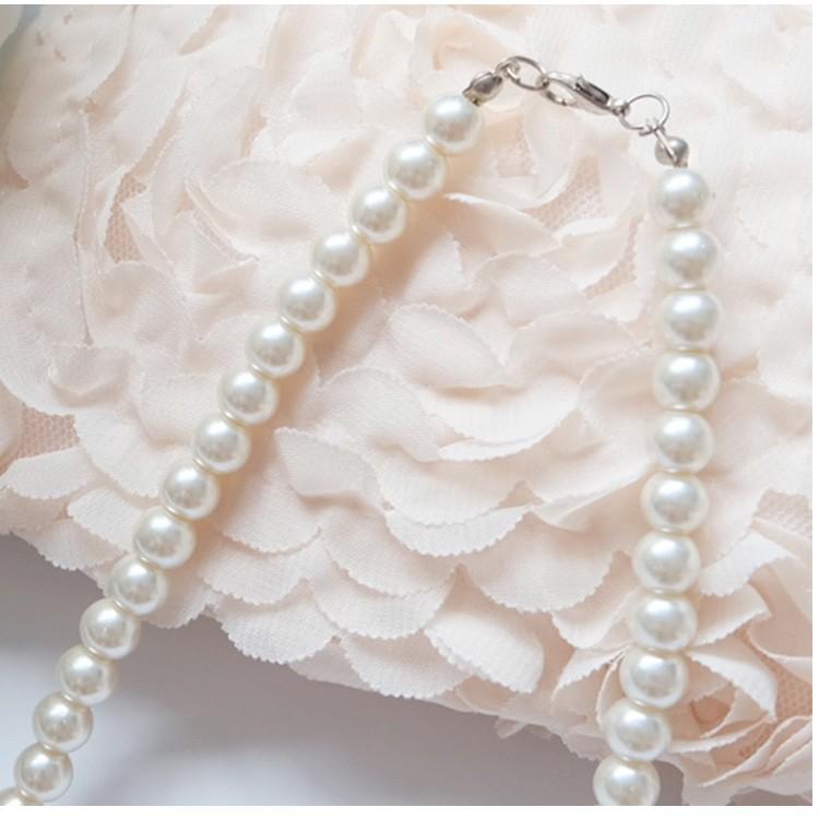 ネックレス パール ロング 結婚式 パーティー レディース お呼ばれ ビジュー シンプル 上品 首飾り Necklace｜dressstar｜05