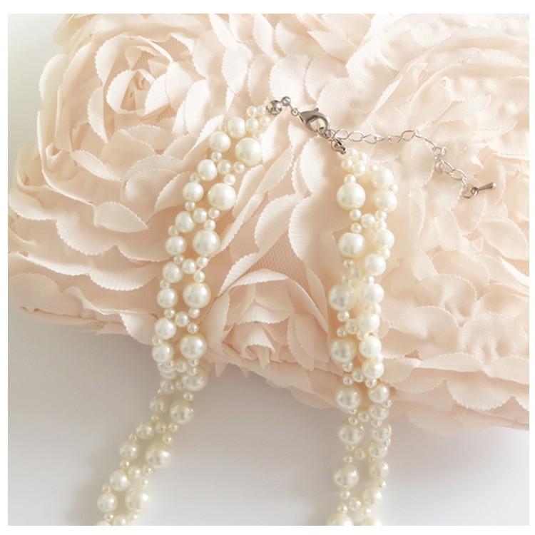 最終値下 リュクスバーディー パールビジュー ネックレス DRESS+（ドレスプラス） ネックレス パール ロング 結婚式 パーティー
