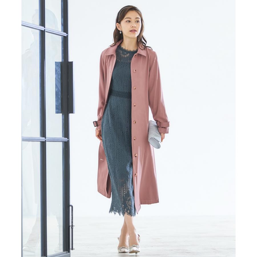 DRESS+ トレンチコート レディース ロングコート 膝下丈 2way 春 DRESS+ トレンチコート レディース ロングコート 膝下丈 2way 春