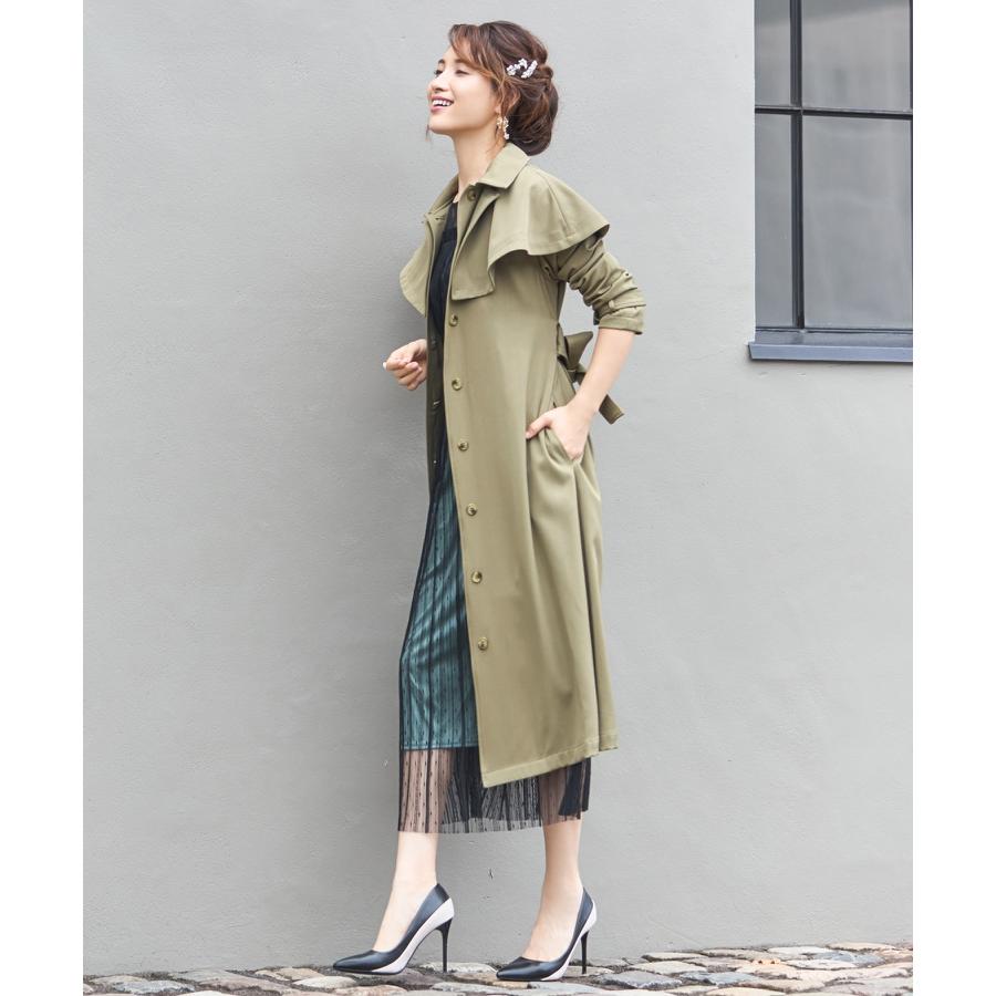 DRESS+ トレンチコート レディース ロングコート 膝下丈 2way 春 DRESS+ トレンチコート レディース ロングコート 膝下丈 2way 春