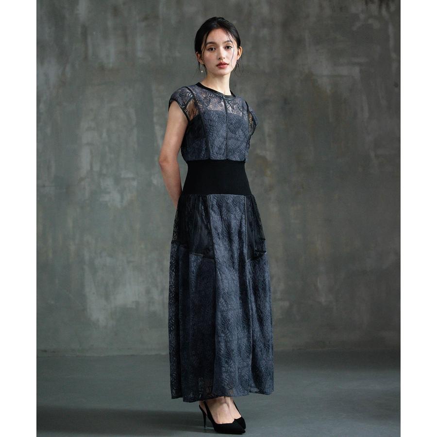 DRESS+ 総レースワンピース ドレス フレアワンピース ロング丈 DRESS+ 総レースワンピース ドレス フレアワンピース ロング丈
