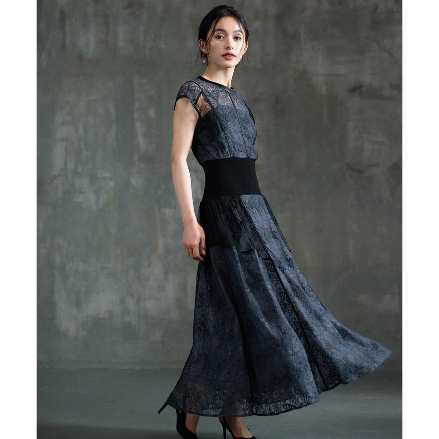 DRESS+ 総レースワンピース ドレス フレアワンピース ロング丈 DRESS+ 総レースワンピース ドレス フレアワンピース ロング丈