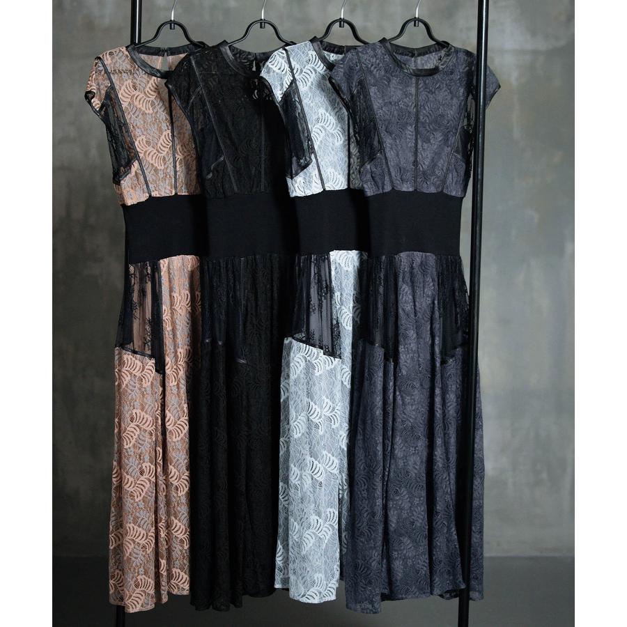 DRESS+ 総レースワンピース ドレス フレアワンピース ロング丈 DRESS+ 総レースワンピース ドレス フレアワンピース ロング丈