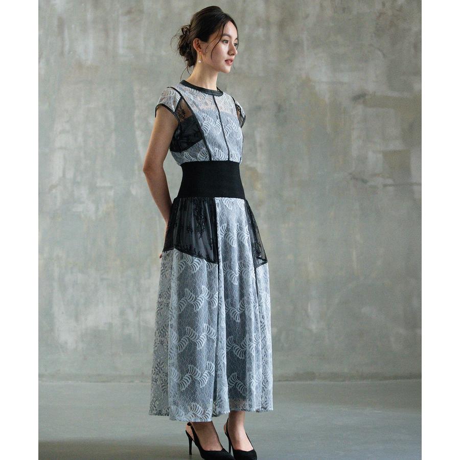 DRESS+ 総レースワンピース ドレス フレアワンピース ロング丈 DRESS+ 総レースワンピース ドレス フレアワンピース ロング丈