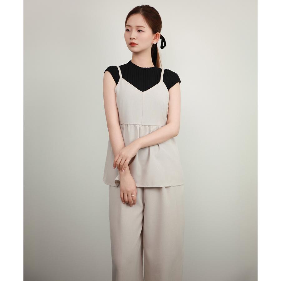 DRESS+（ドレスプラス） ペプラム ギャザー キャミソール ビスチェ