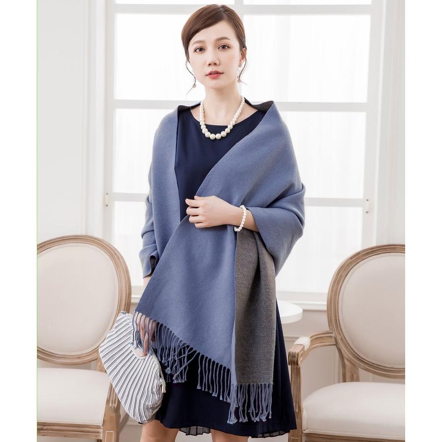 DRESS+（ドレスプラス） ストール リバーシブル 大判 厚手 ショール