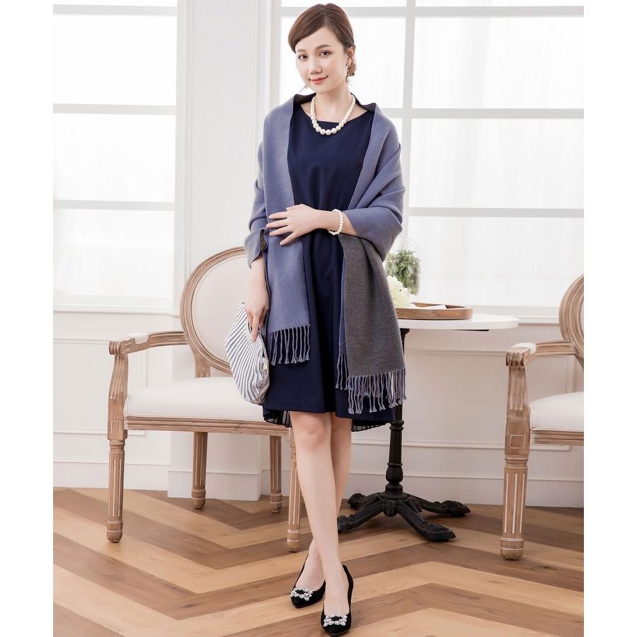 DRESS+（ドレスプラス） ストール リバーシブル 大判 厚手 ショール
