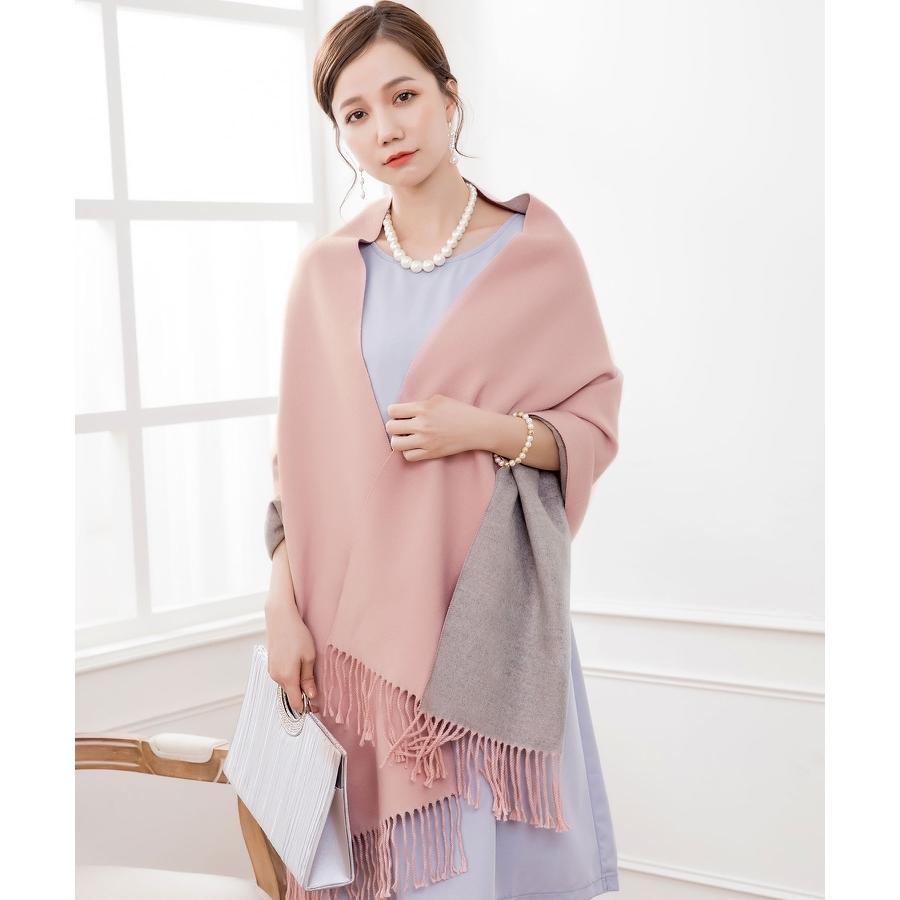 DRESS+（ドレスプラス） ストール リバーシブル 大判 厚手 ショール