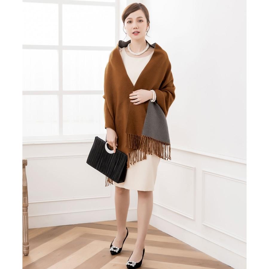 DRESS+（ドレスプラス） ストール リバーシブル 大判 厚手 ショール