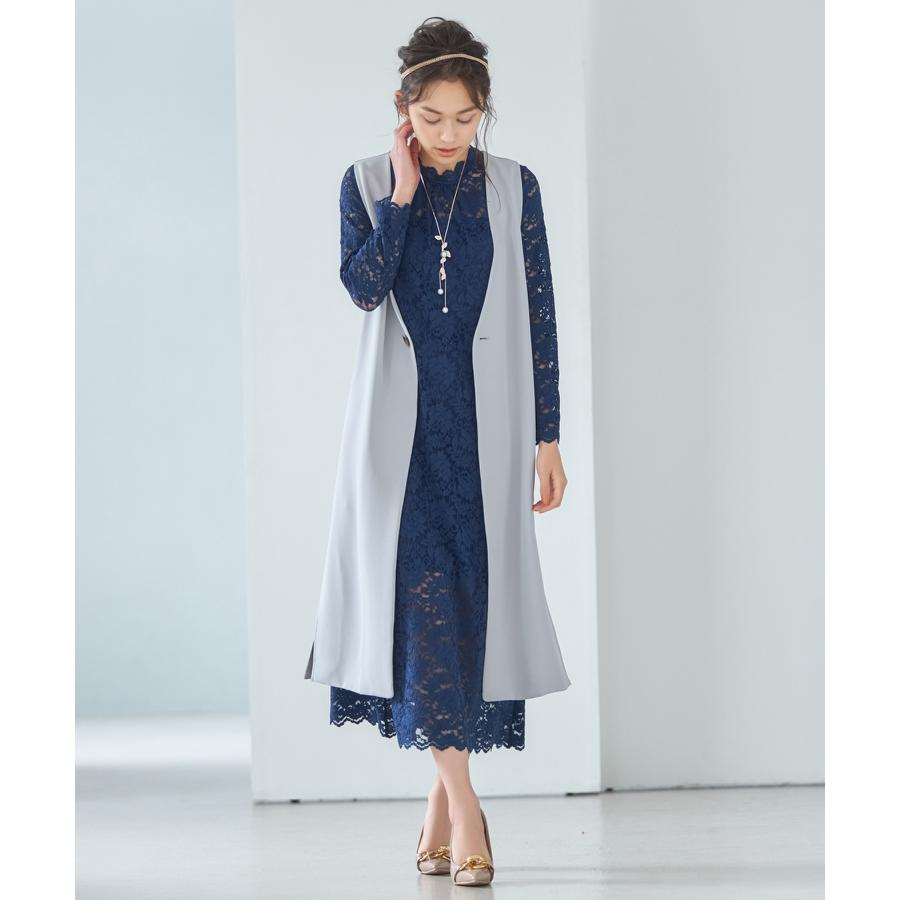 DRESS+ ワンピース ノースリーブコート 2点セット パーティー DRESS+ ワンピース ノースリーブコート 2点セット パーティー