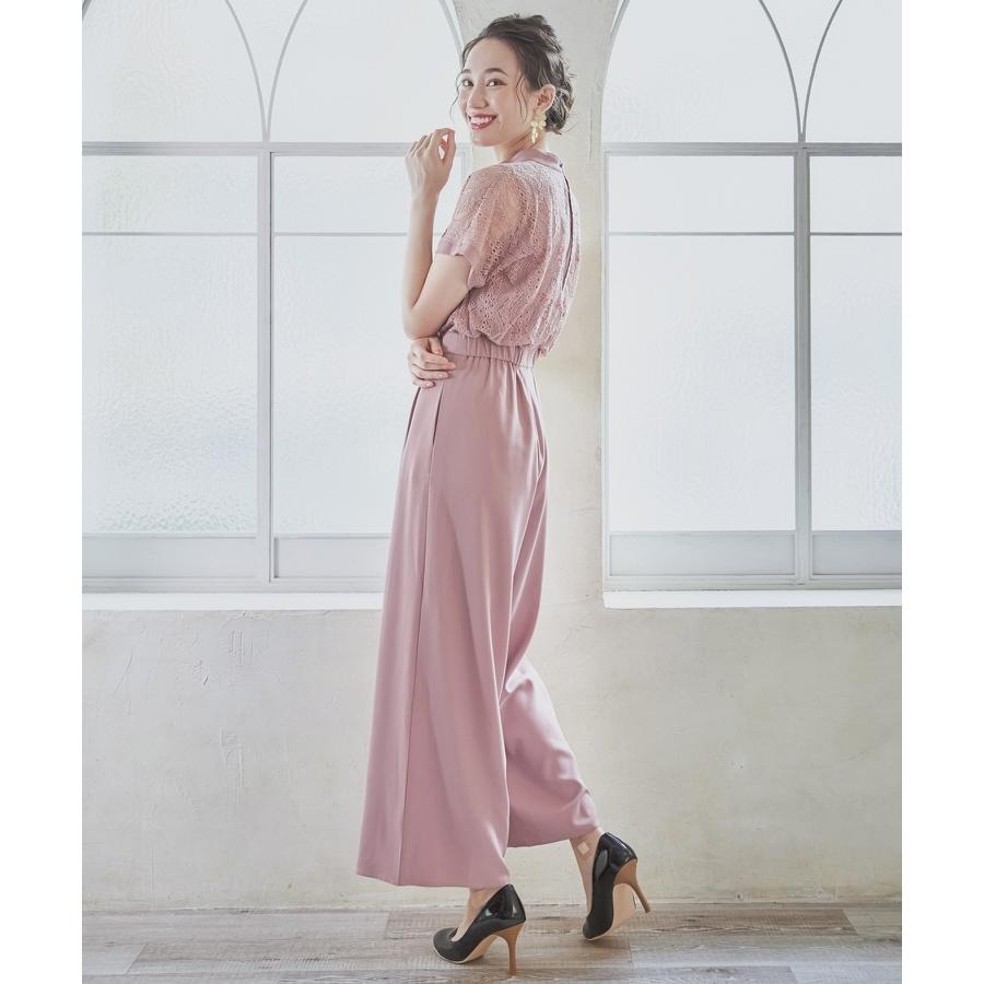 パンツドレス【結婚式】 シアーボックススリーブ オケージョン パンツドレス 結婚式ドレス