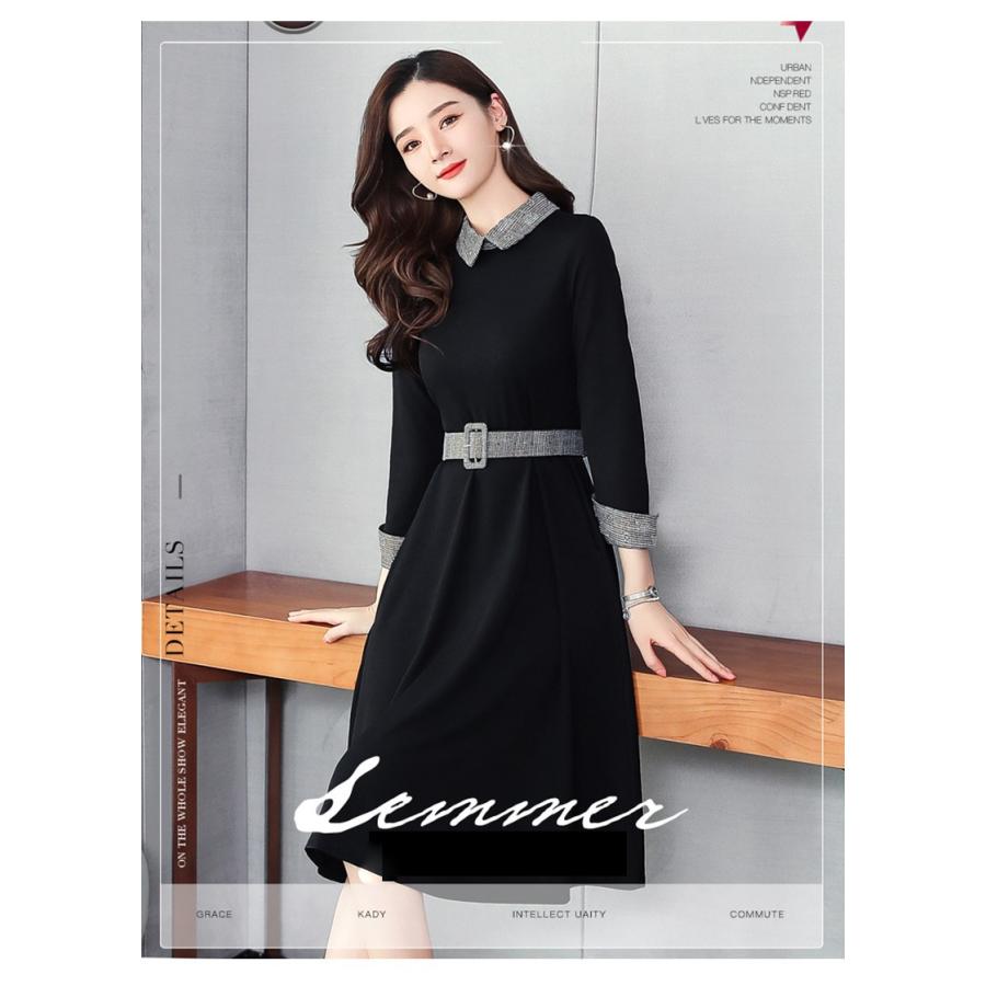 Dresstell レディースワンピース フォーマル ベルト付け 通勤 ロングワンピース 大きいサイズ 長袖 Aライン 30代 40代 50代 Dtp Dresstell 通販 Yahoo ショッピング