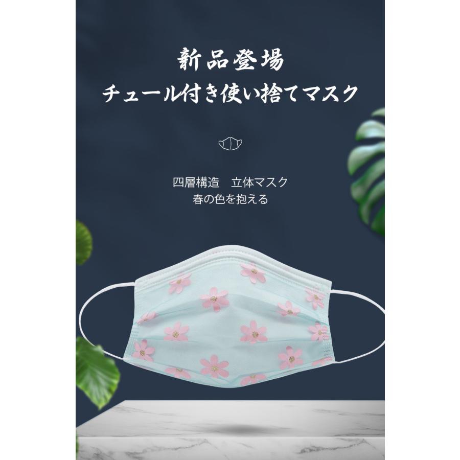 最安値 桜季節 桜柄マスク メッシュマスク 大人 使い捨てマスク チュール付き 花柄マスク 不織布マスク ４層構造 花粉症対策 かわいい50枚 お花見 プレセント Dt3011p2 Dresstell 通販 Yahoo ショッピング