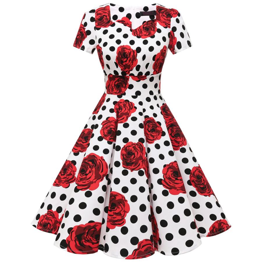 Dresstell ドレステル スイングワンピース 結婚式ドレス 半袖 Aライン レトロ ロカビリーワンピース お呼ばれ コーラス Dtcp Dresstell 通販 Yahoo ショッピング