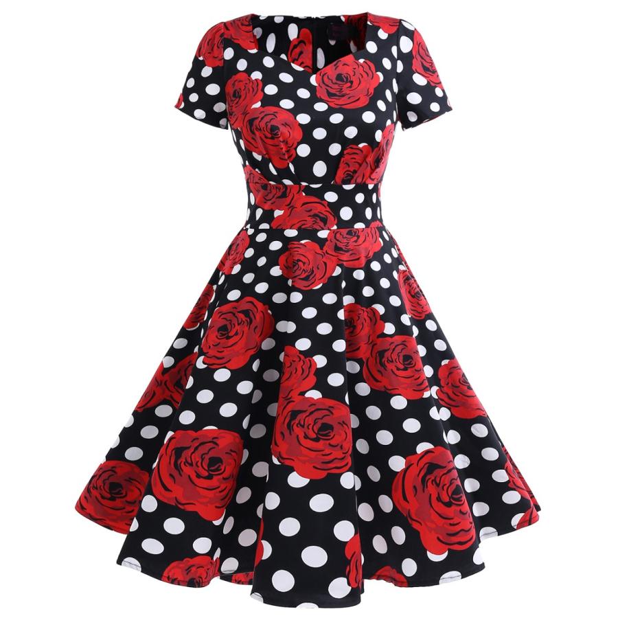 Dresstell ドレステル スイングワンピース 結婚式ドレス 半袖 Aライン レトロ ロカビリーワンピース お呼ばれ コーラス Dtcp Dresstell 通販 Yahoo ショッピング
