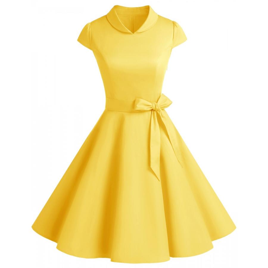 Dresstell ドレステル ロカビリースイングワンピース レトロ キャップ袖 ベルト付き レディーズ 安い Dtcp Dresstell 通販 Yahoo ショッピング