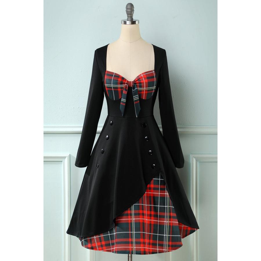 ワンピース レディース ドレス S 2xl かわいい襟 半袖 レトロワンピース 50年代 お呼ばれ Aライン 激安の パーディー フレアワンピース ロカビリー スイングワンピース