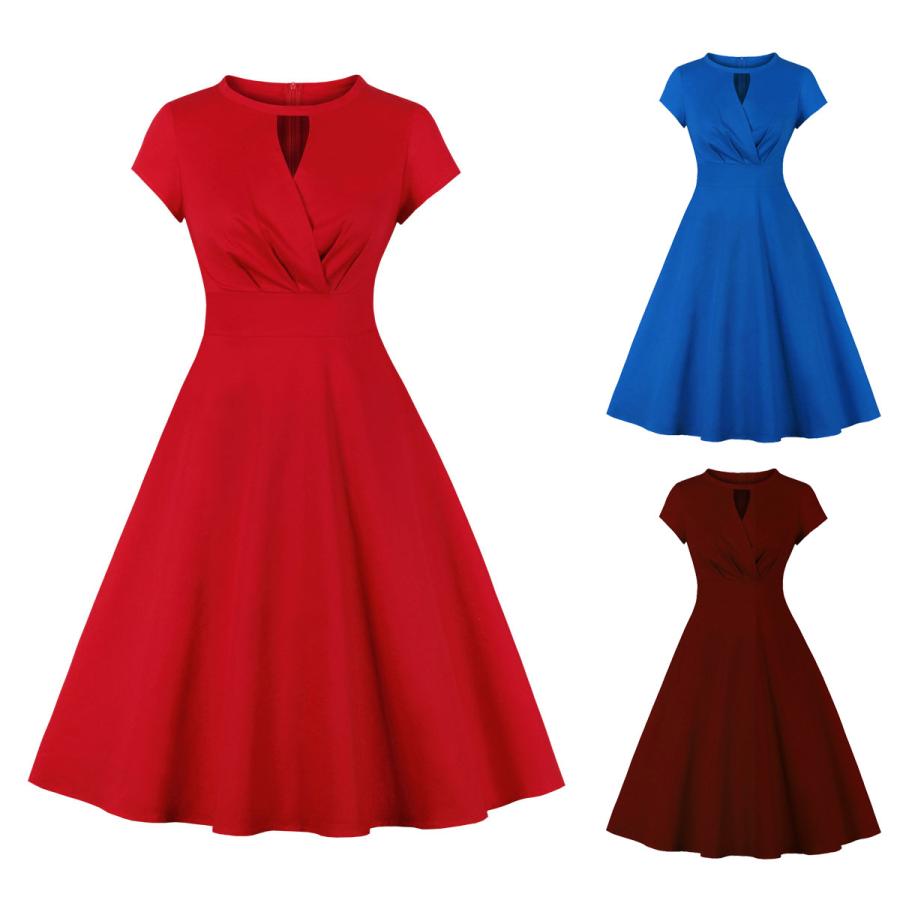 ワンピース ドレス レディース S 2xl 5color 50年代 半袖 レトロワンピース ロカビリー かわいい Aライン フレアワンピース お呼ばれ スイングワンピース Dtyh061 Dresstell 通販 Yahoo ショッピング