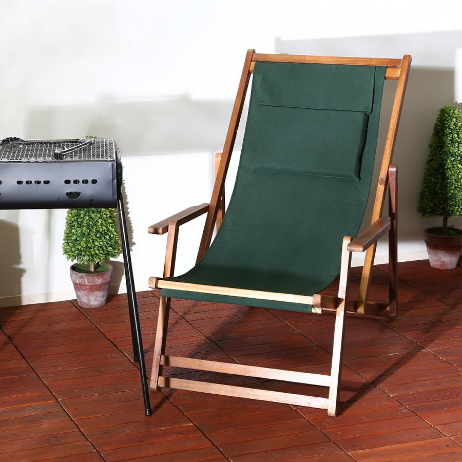 デッキチェア ガーデンチェア グリーン 木製チェア 折りたたみ アウトドア サマーベッド キャンプ ドレヴァース Yahoo 店 通販 Yahoo ショッピング