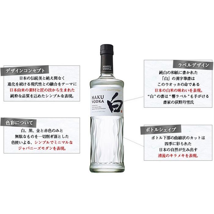 SUNTORY サントリー ジャパニーズクラフトウォッカ HAKU (40 SUNTORY サントリー ジャパニーズクラフトウォッカ HAKU (40