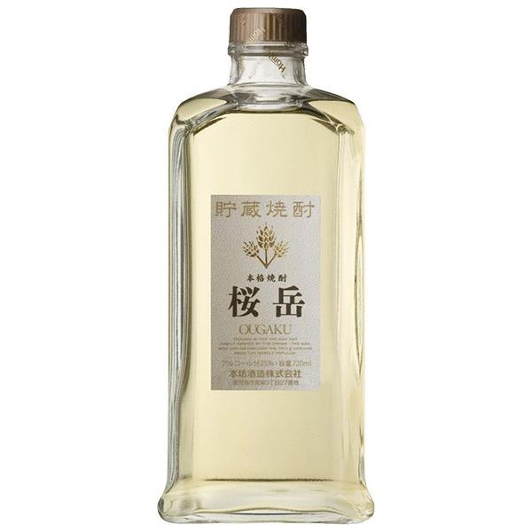 本坊酒造 桜岳 (おうがく) 樫樽貯蔵 本格麦焼酎 25% 720ml瓶 x 6本ケース販売 (鹿児島)｜drikin｜02