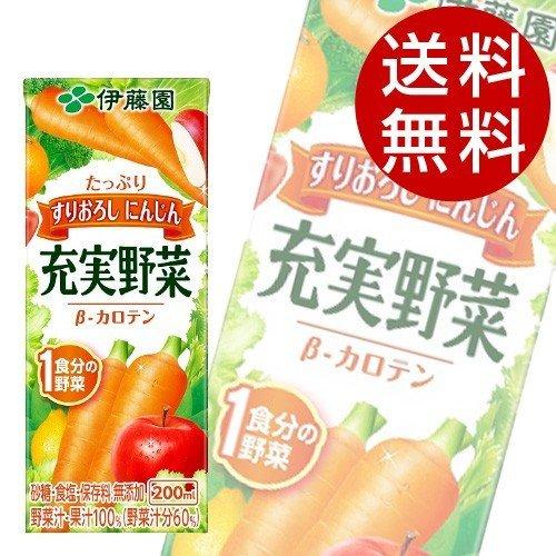 伊藤園 充実野菜 緑黄色野菜ミックス 紙パック 200ml 1セット（48本）エコパック 【野菜ジュース】 伊藤園 充実野菜 緑黄色野菜ミックス 紙パック 200ml x 48本 2ケース販売 送料無料 本州のみ 伊藤園 日本 飲料 野菜ジュース 61128