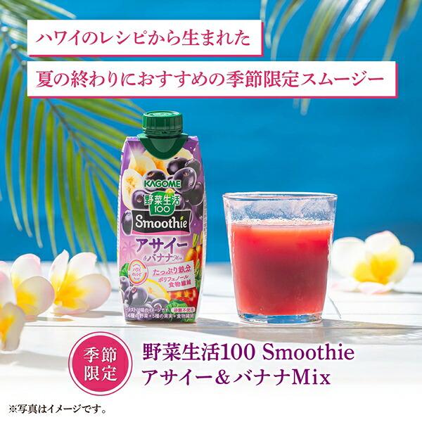 野菜生活100 カゴメ スムージー Smoothie 〜330ml 紙パック 48本 12本