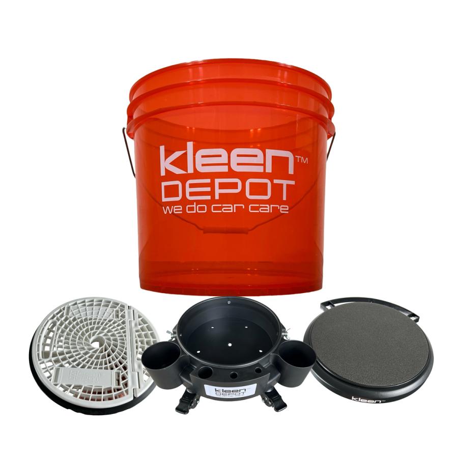 KleenDEPOT オリジナルバケツセット・オレンジ（4点セット）洗車用