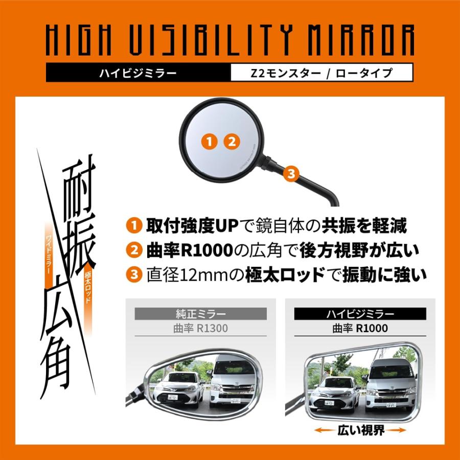 DAYTONA(バイク用品) デイトナ 34373 ハイビジミラー Z2 DAYTONA(バイク用品) デイトナ 34373 ハイビジミラー Z2