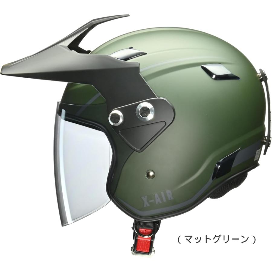 LEAD X-AIR RAZZO-V マットグリーン LL(XL)(61〜62cm未満) ジェットヘルメット バイク用 アドベンチャーヘルメット 3WAY仕様 リード工業｜drivemarket｜02