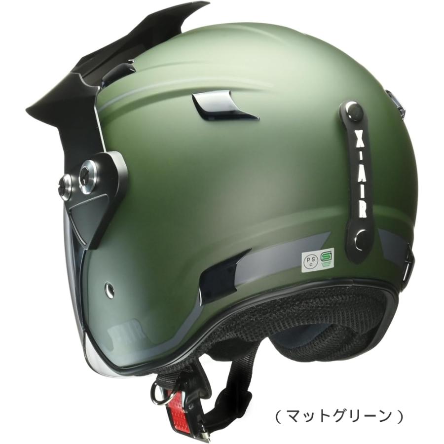 LEAD X-AIR RAZZO-V マットグリーン M(57〜58cm未満) ジェットヘルメット バイク用 アドベンチャーヘルメット 3WAY仕様 リード工業｜drivemarket｜03