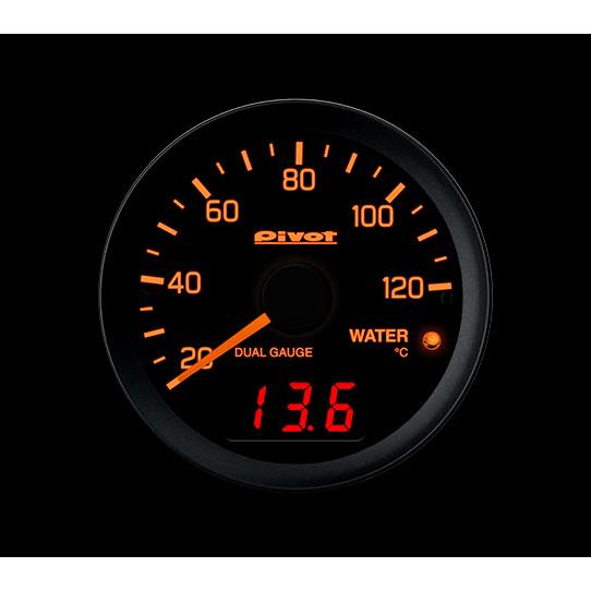 Pivot（ピボット） DRX-WS DUAL GAUGE RS 水温計 φ60 オレンジ照明 OBD