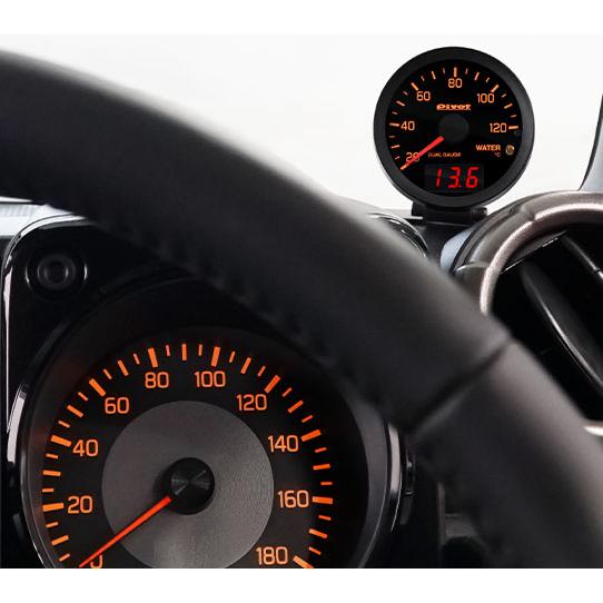 Pivot（ピボット） DRX-WS DUAL GAUGE RS 水温計 φ60 オレンジ照明 OBD