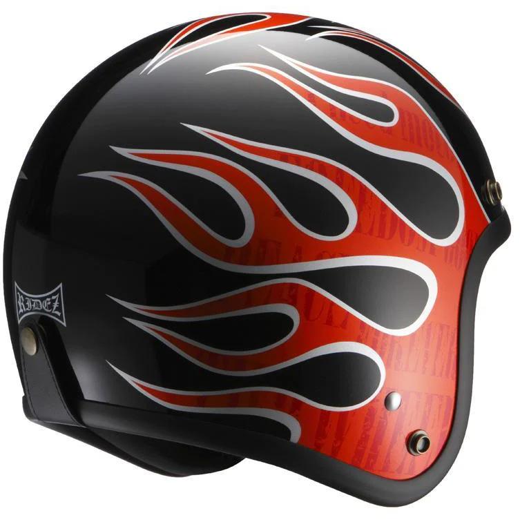 RIDEZ LX FLAMEZ ブラック/レッド ビッグサイズ オープンフェイスジェットヘルメット バイク用ヘルメット ライズ｜drivemarket｜02