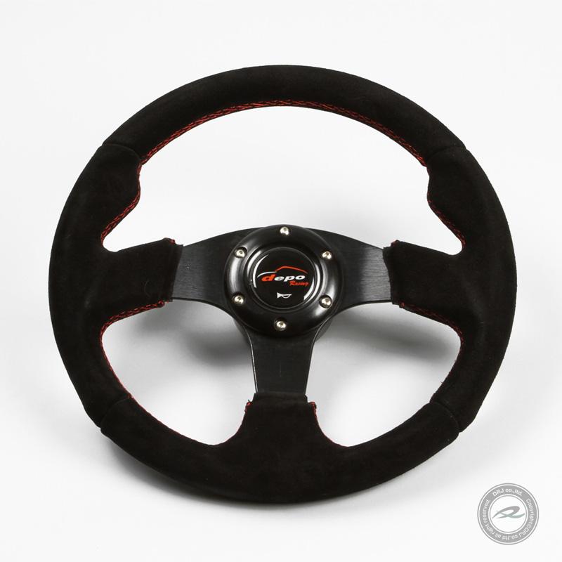 ステアリング M32F 32Φ M バックスキン 赤色クロスステッチ : DRJ