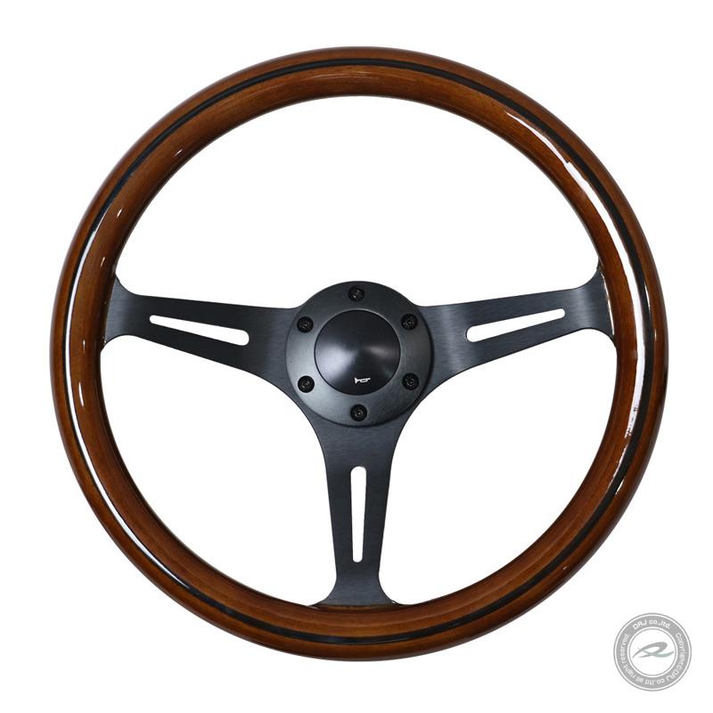 ウッドステアリング N35WB 35φ リアルウッド ブラックスポーク 