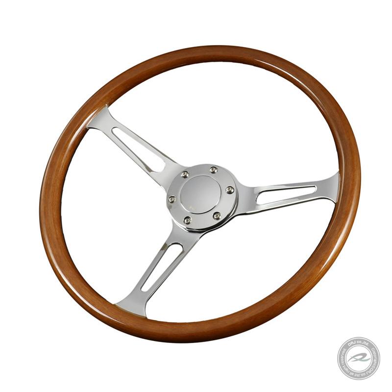 ウッドステアリング N375W 37.5Φ ウッド＆ポリッシュ クラッシック