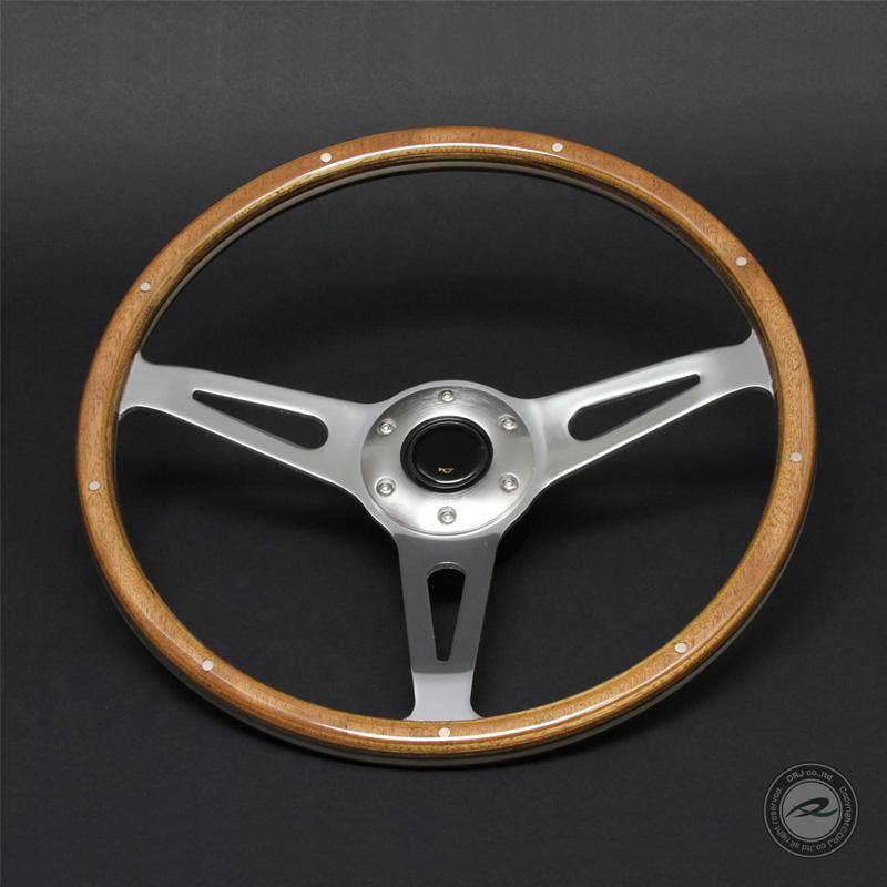 美品　ウッドステアリング　365mm 即納◎ ウッドステアリング 36.5Φ ヴィンテージスタイル N365W : DRJ