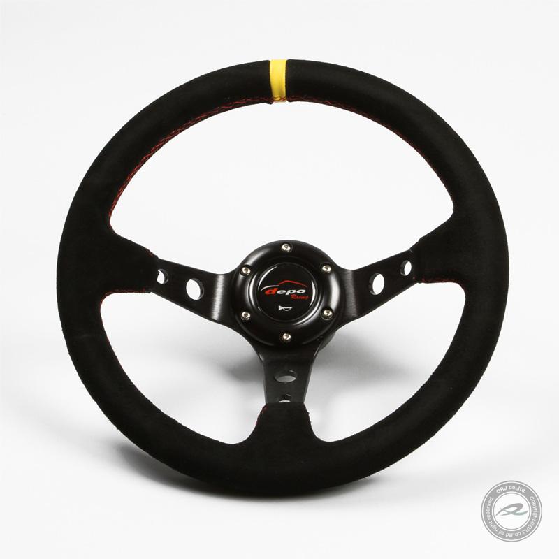 ステアリング 32φ ディープコーン 70mm 本革バックスキン 赤色クロスステッチ イエロートップD32F |  | 01