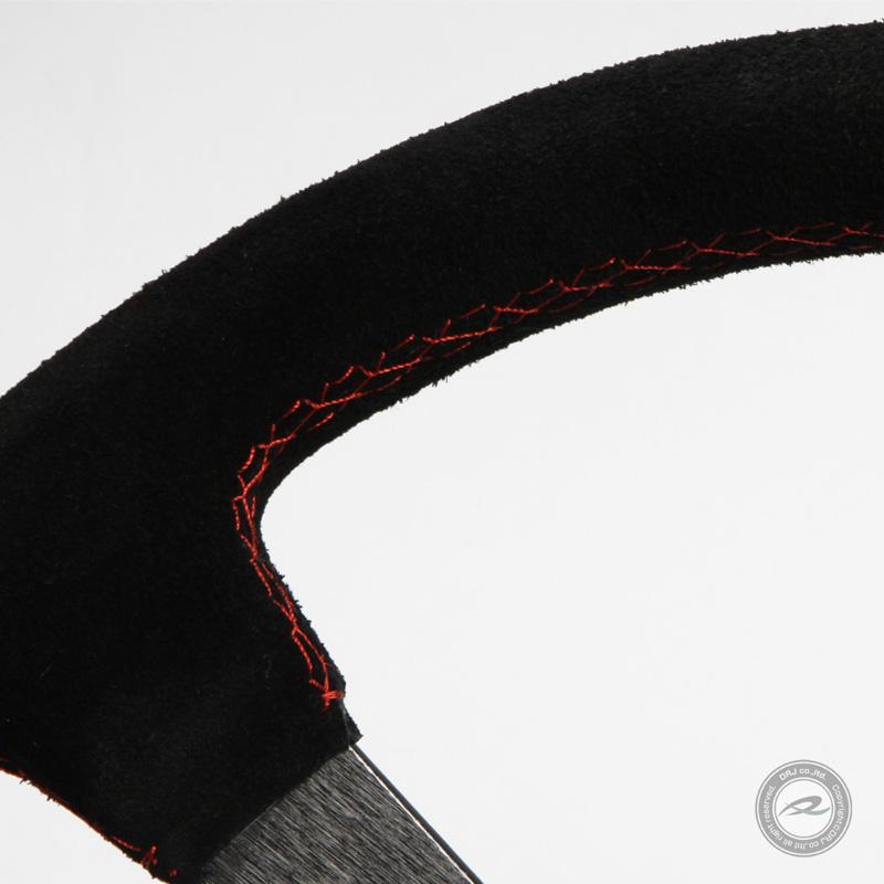 ステアリング 35φ ディープコーン 約80mm 本革バックスキン 赤色クロスステッチ イエロートップD35F |  | 02